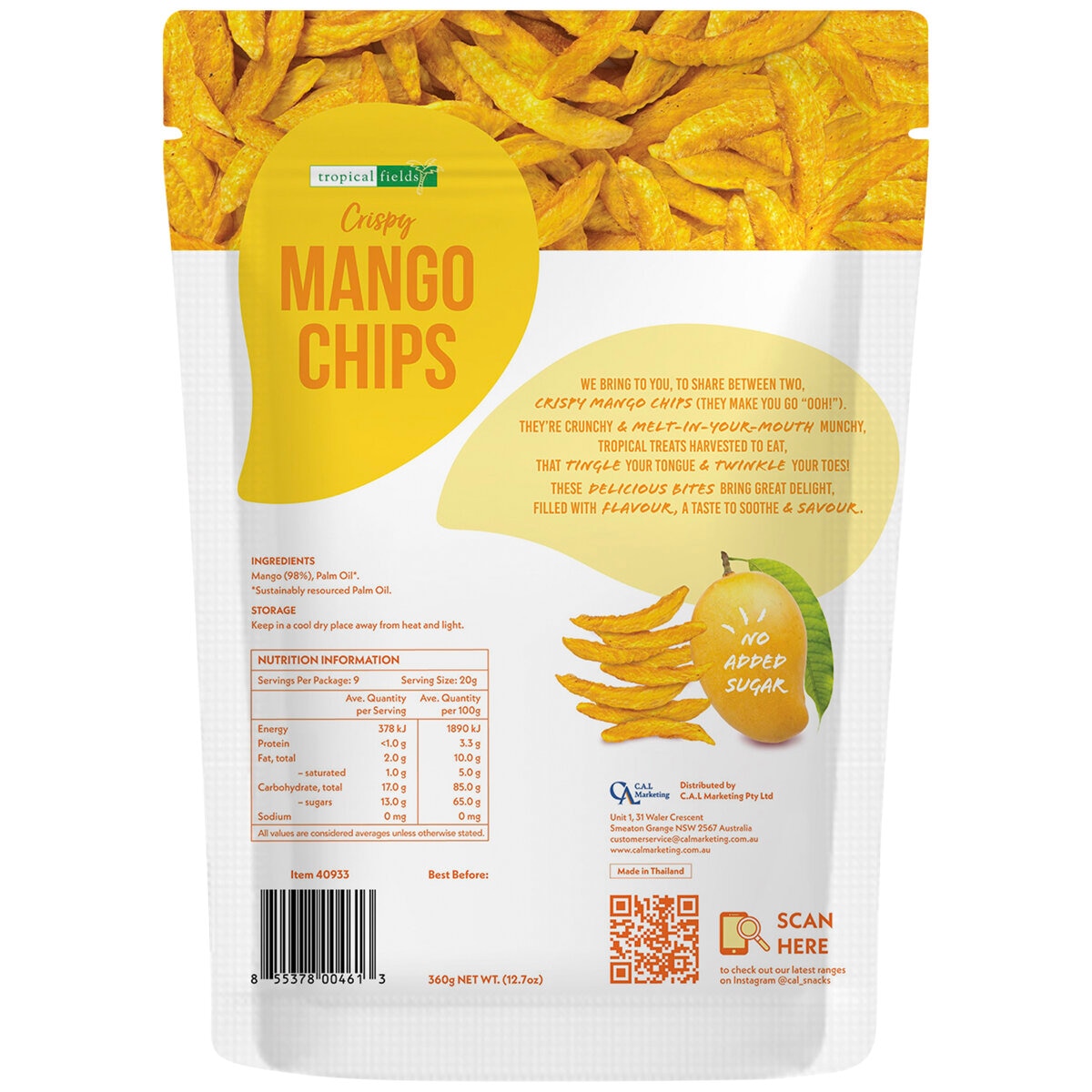 Tropical Fields Crispy Mango Chips 180g