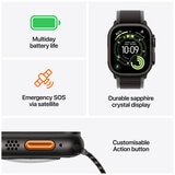 Apple Watch Ultra 3 GPS + Cellular 49mm Black Titanium Case with Black Alpine Loop - Large