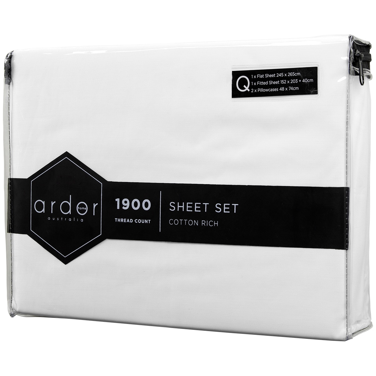 Interfab Ardor 1900TC Sheet Set Queen White
