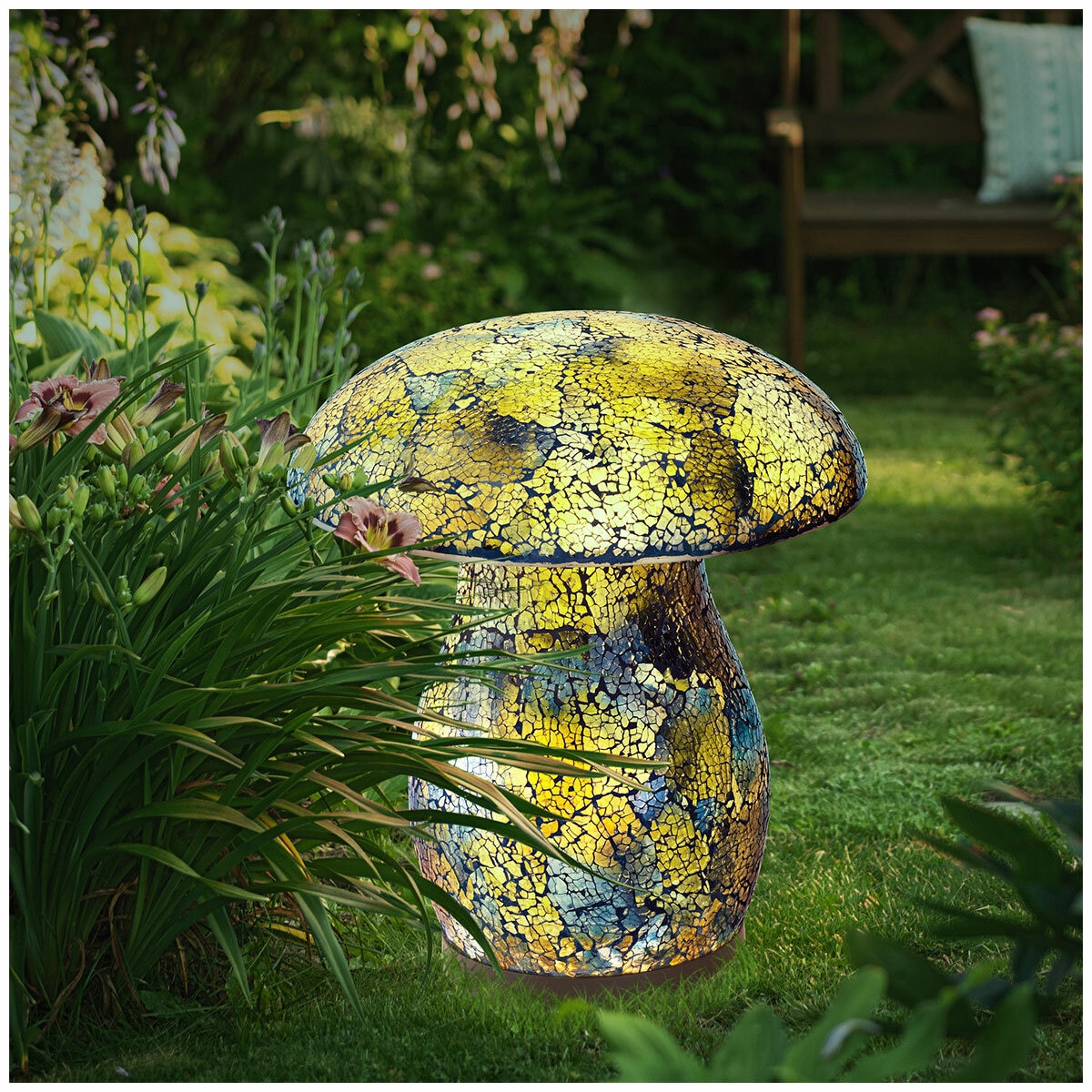 AURORA Lighting Mosaic Solar Mushroom Light 1 pack