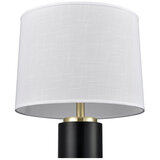 Bridgeport Designs Black Metal Cylinder Table Lamp Black and Honey Brass