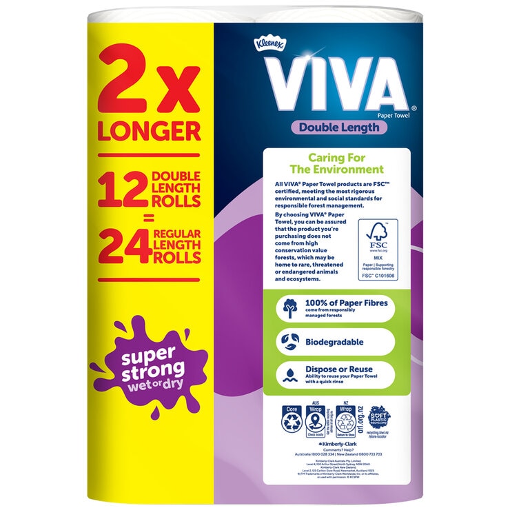 Viva Paper Towel Double Roll 12 x 120 Sheets Viva Paper Towel Double Roll 12 x 120 Sheets
