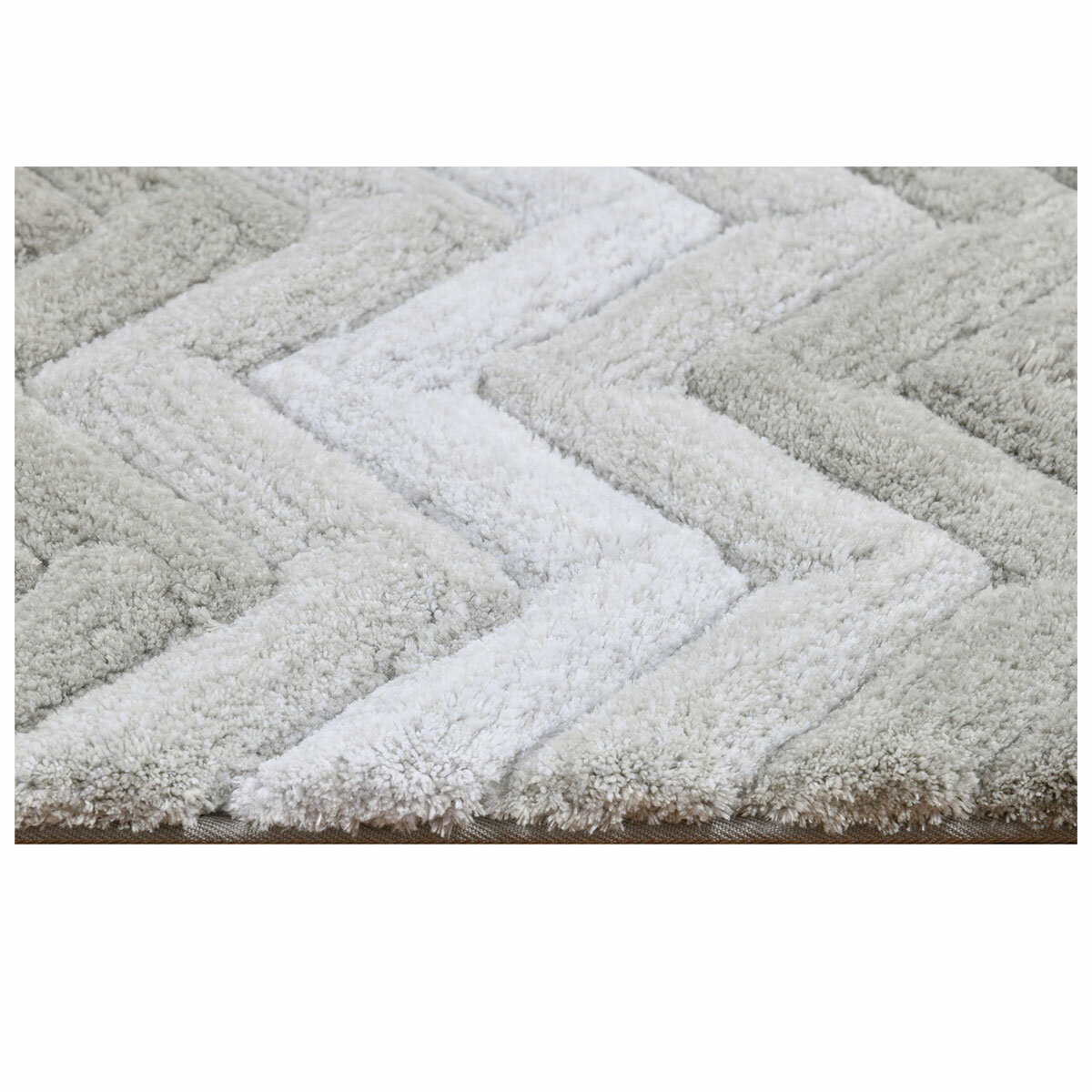 Riviera Homes Chevron Bath Mat 2 Pack Light Grey Riviera Homes Chevron Bath Mat 2 Pack Light Grey