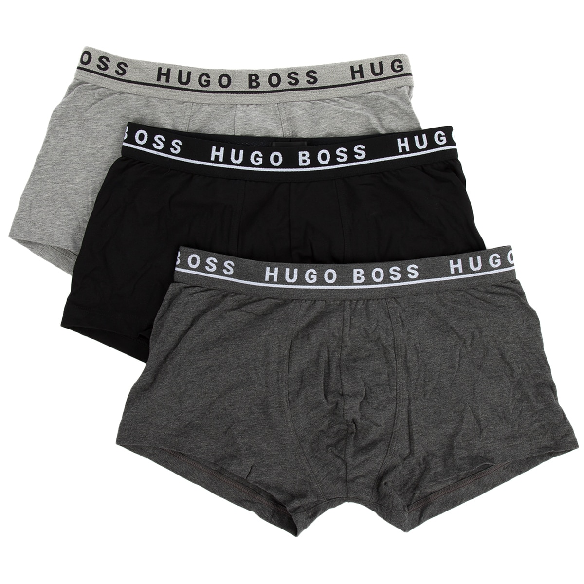 Hugo Boss Men's Trunks 3pk Grey, Charcoal & Black | Costc...