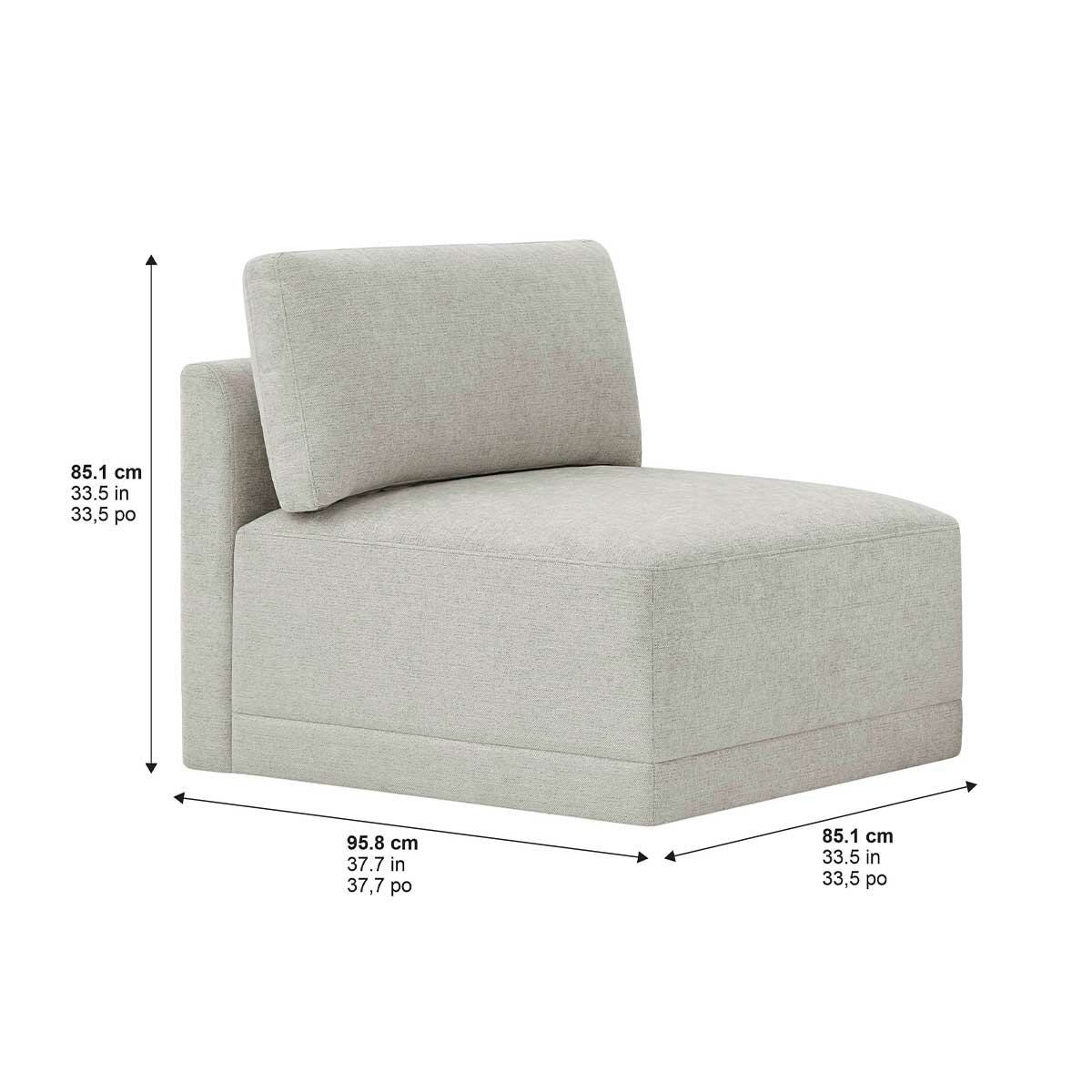 Thomasville 6PC Fabric Modular Sectional with Ottoman Light Grey