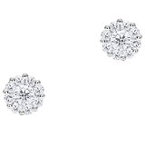 18KT White Gold 0.50ctw Diamond Cluster Stud Earrings