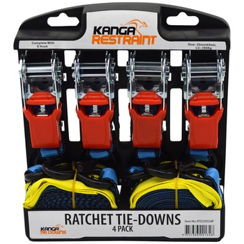 Kanga Restraint Ratchet Tie Down 4 Pack