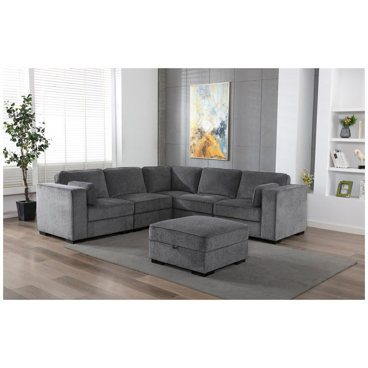 Brookhaven Modular Fabric Sectional with Ottoman Costco Australia
