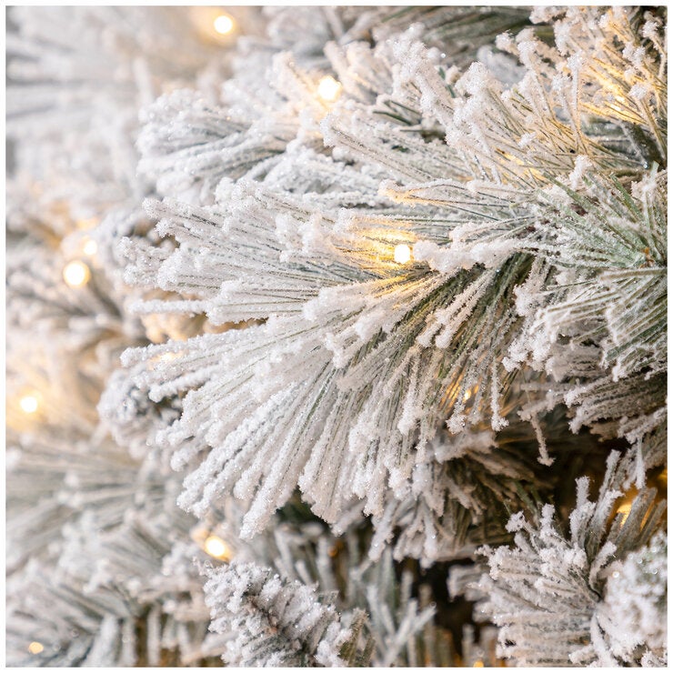 Pre-Lit Glitter Flocked Cashmere Artificial Christmas Tree 2.29 m Pre-Lit Glitter Flocked Cashmere Artificial Christmas Tree 2.29 m