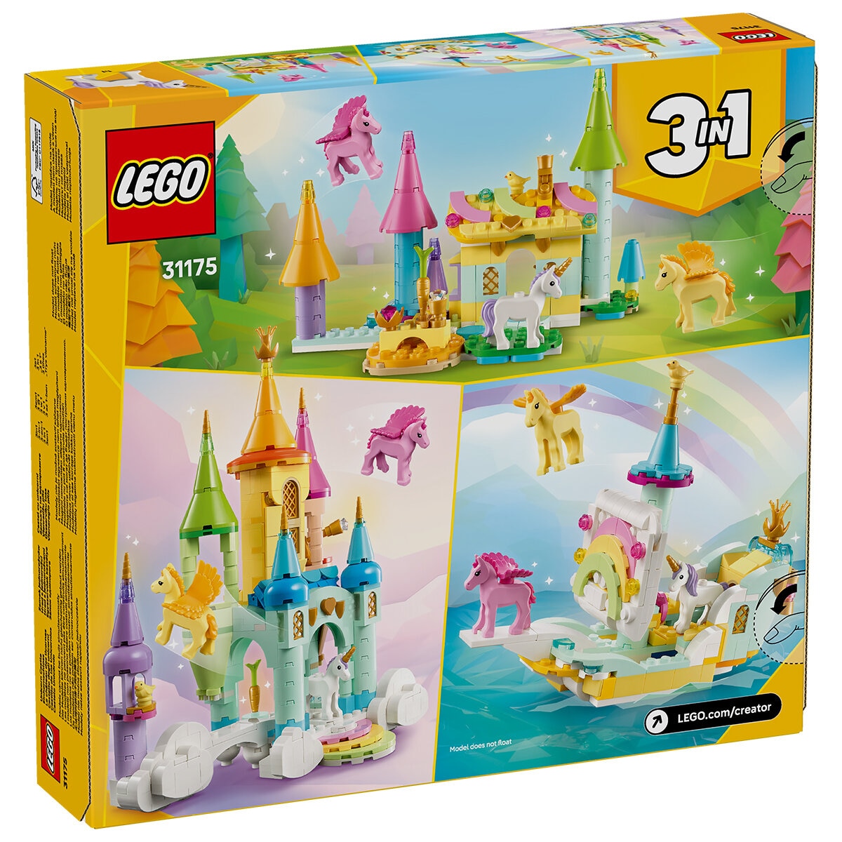 LEGO Creator 3 in1 Unicorn Castle 31175