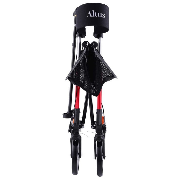 Altus Deluxe Euro Style Walker Rollator 10 Inch Wheel Red Altus Deluxe Euro Style Walker Rollator 10 Inch Wheel Red
