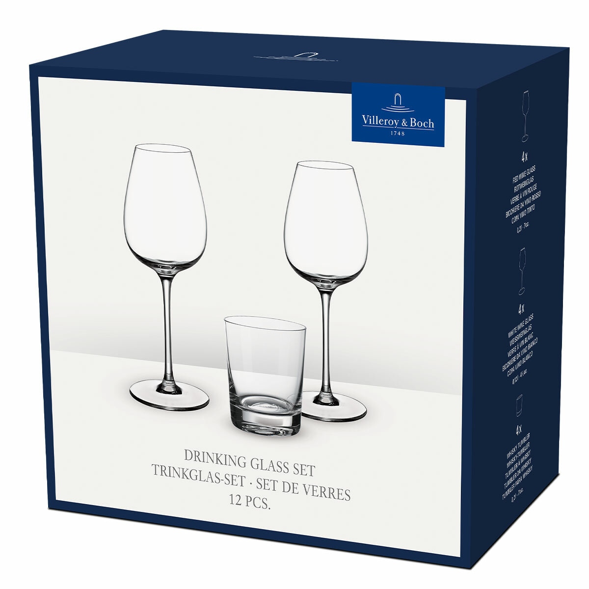 Villeroy & Boch Purismo Crystal Wine Glasses 12 Piece Set
