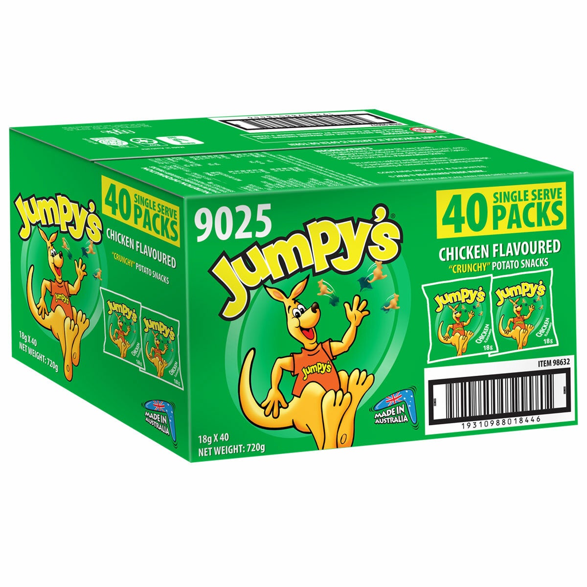 JMP Jumpy's Chicken Flavoured Crunchy Potato Snacks 40 x 18g