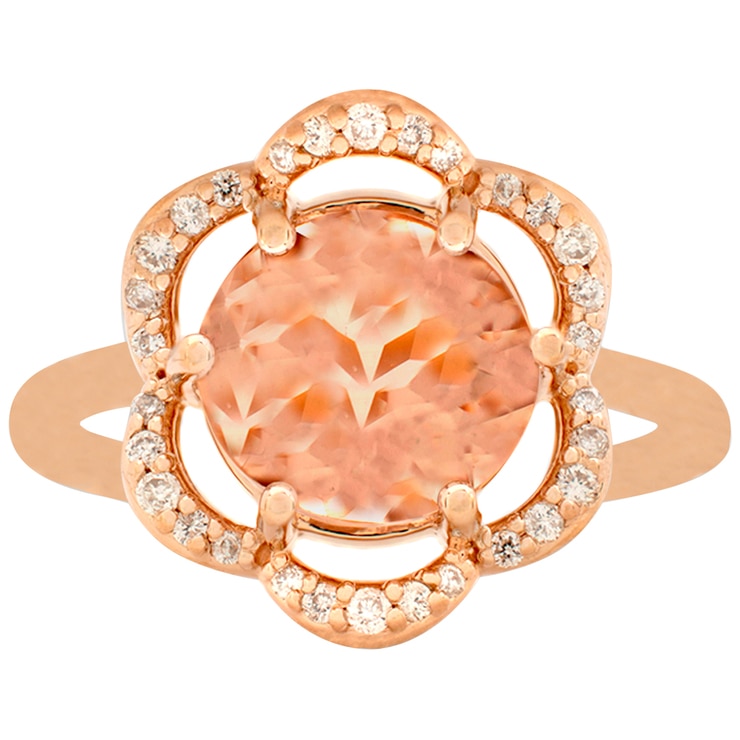 14KT Rose Gold and Diamond Flower Ring Costco Australia