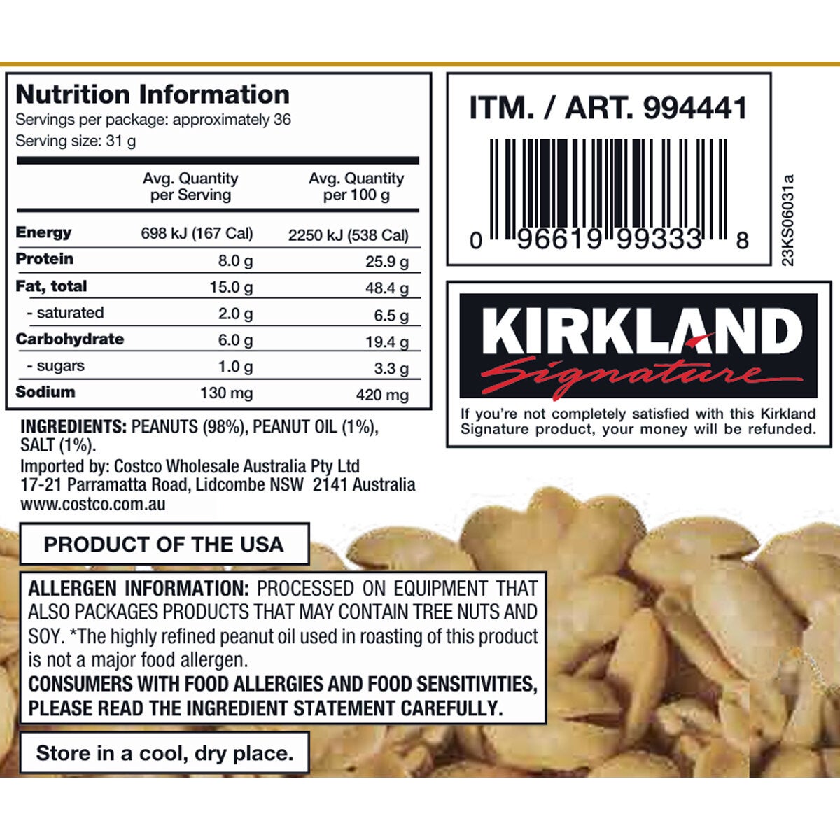 Kirkland Signature Super XL Peanuts 1.13kg