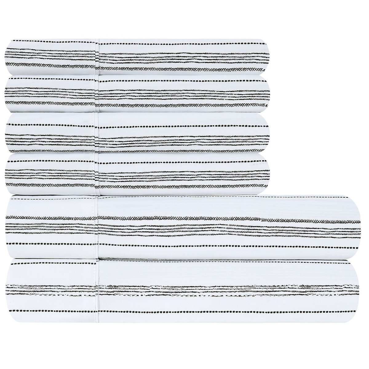 South Point Home Fashions Poly Flannel Sheet Set 6 Piece Queen Bohemian Stripe