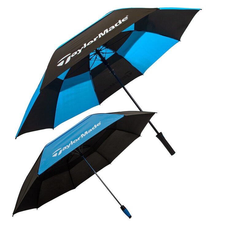Taylormade 62 Inch Golf & 58 Inch Jumbo Compact Umbrella Set 2 Pack Black/Ocean