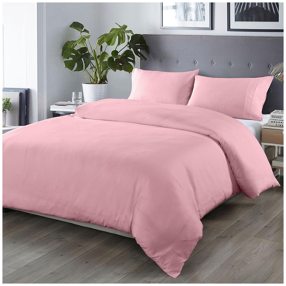 Bdirect Royal Comfort Blended Bamboo Quilt Cover Sets -Blush-King