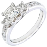 1.71ctw Princess & RBC 3 Stone Ring