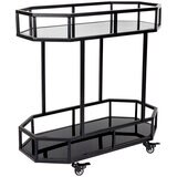 Cafe Lighting Brooklyn Mirrored Bar Cart Black