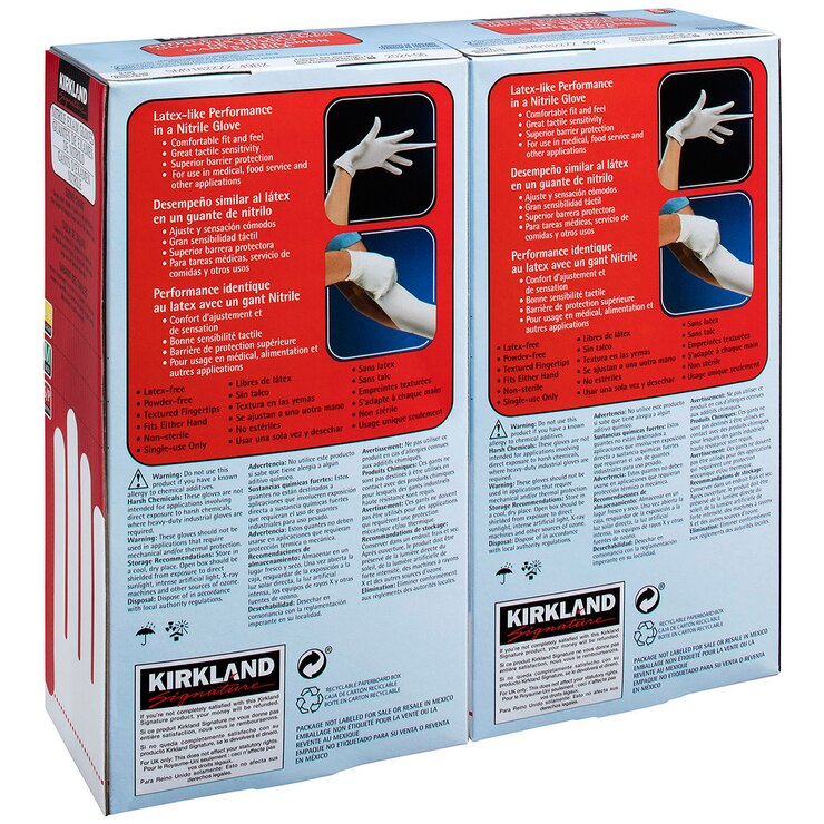 Kirkland Signature Nitrile Exam Gloves Small 2 x 200 Count Costco