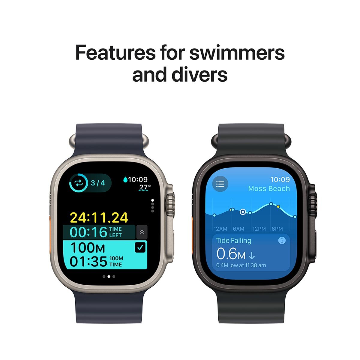 Apple Watch Ultra 2 GPS + Cellular 49mm Natural Titanium Case With Navy Ocean Band