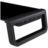 Seville Classics airLIFT Tempered Glass Monitor Riser Black