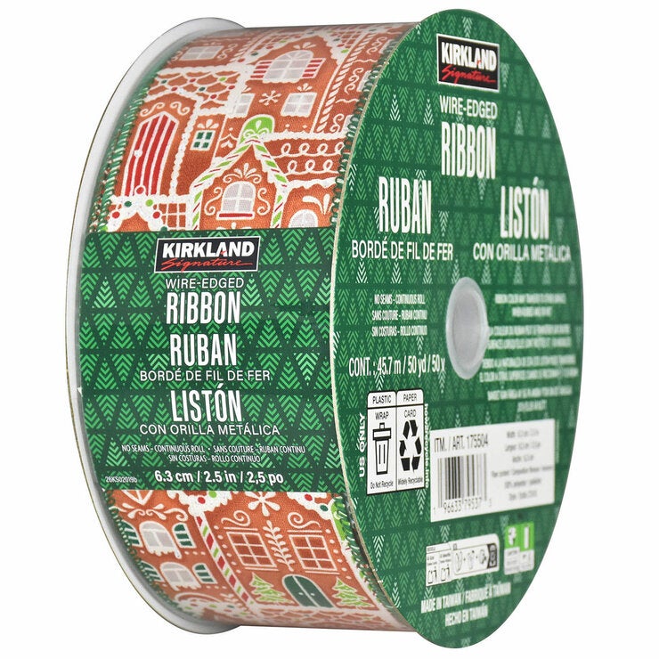 Kirkland Signature Wire Edged Holiday Ribbon 45.7m Kirkland Signature Wire Edged Holiday Ribbon 45.7m