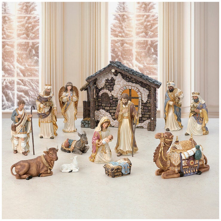 Kirkland Signature Hand-Painted Nativity Scene Set 14 Piece Kirkland Signature Hand-Painted Nativity Scene Set 14 Piece