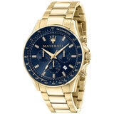 Maserati Sfida Men's Chronograph Watch R8873640008 Gold & Blue