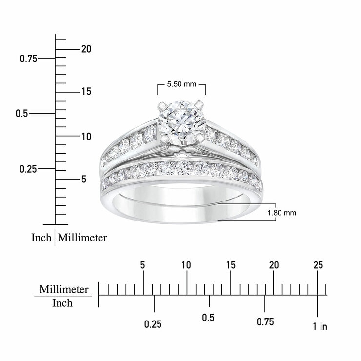 Platinum VS2 I 1.70ctw Round Diamond 0.70ctw Centre Bridal Set Platinum VS2 I 1.70ctw Round Diamond 0.70ctw Centre Bridal Set