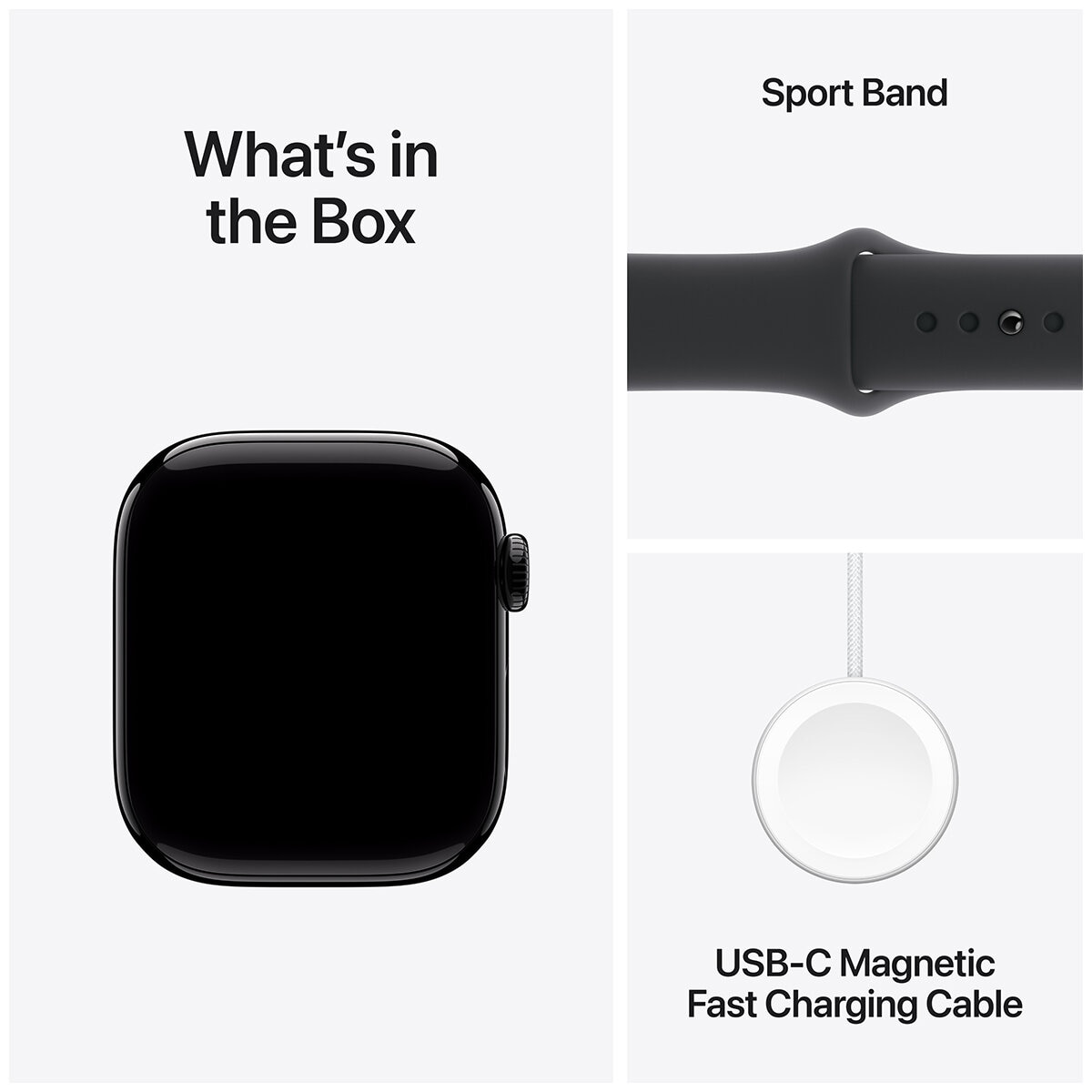 Apple Watch Series 10 GPS 42mm Jet Black Aluminium Case with Black Sport Band S/M