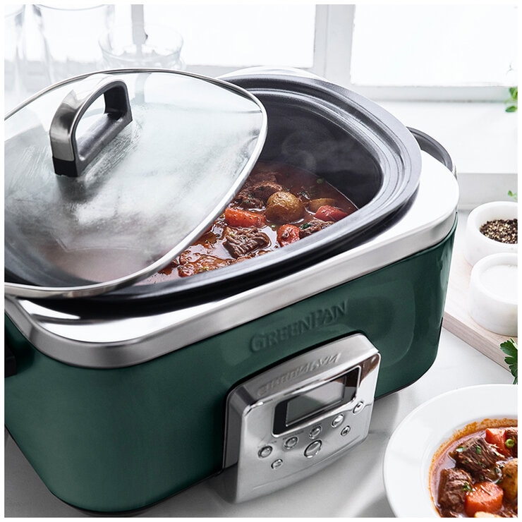 GreenPan 6L Slow Cooker CC009380-001 Pine Green GreenPan 6L Slow Cooker CC009380-001 Pine Green