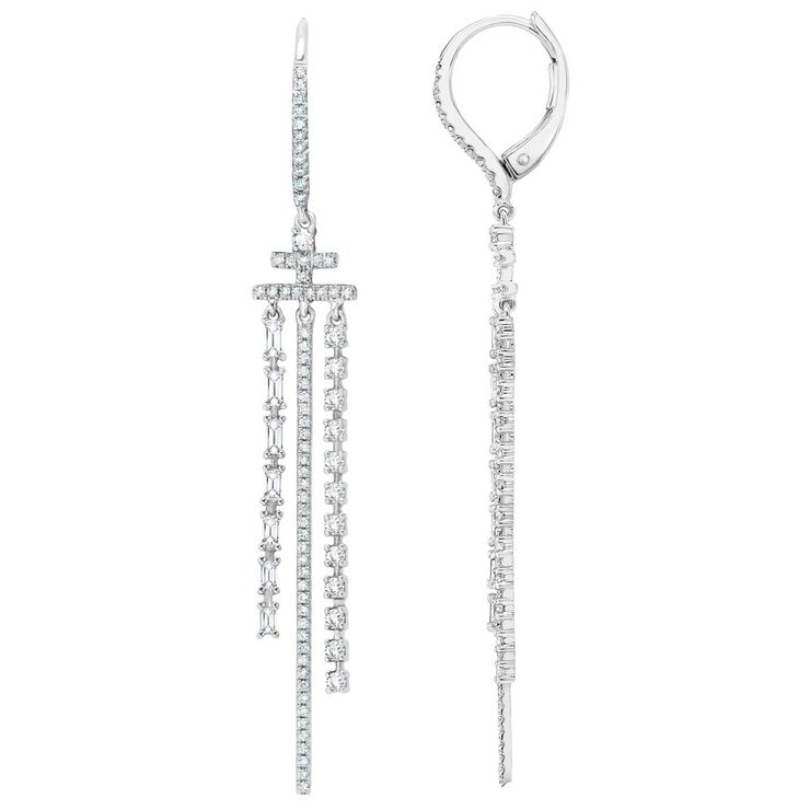 18KT White Gold 1.04ctw Diamond Earrings