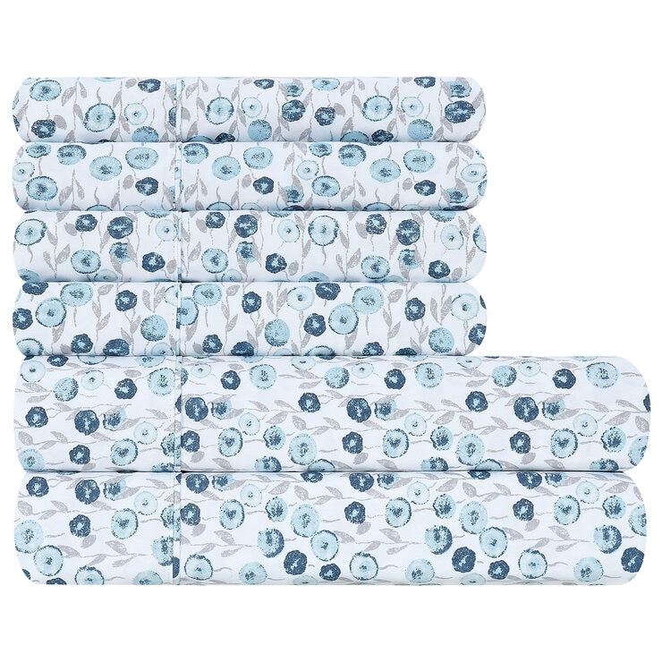 South Point Home Fashions Poly Flannel Sheet Set 6 Piece King Valerie Floral