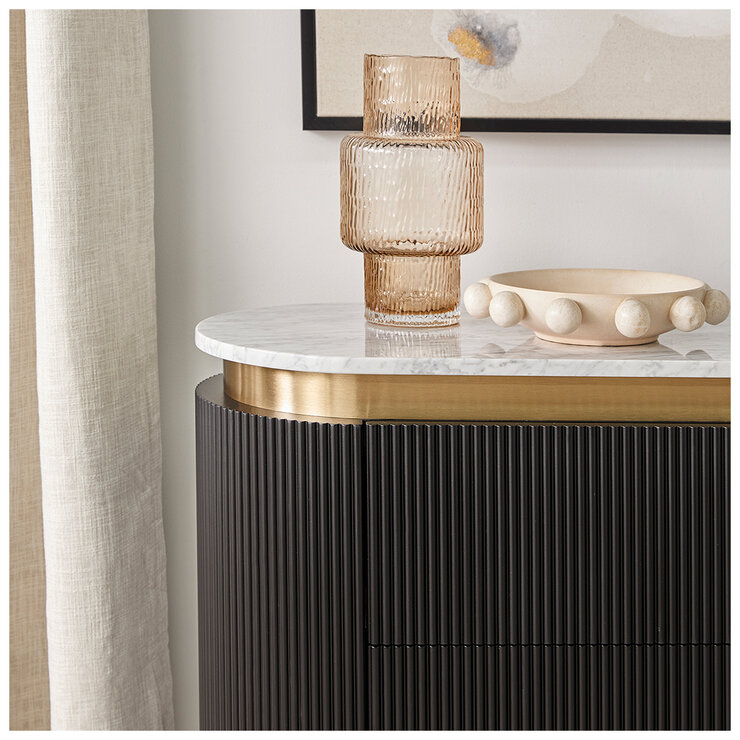 CAFE LIGHTING & LIVING Demarco 3 Drawer Chest Black