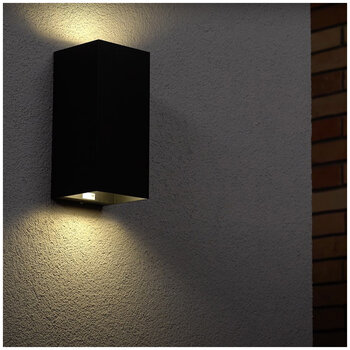 EGLO Eremitana 2 x 5W GU10 Tri-Colour Led Exterior Wall Light Black