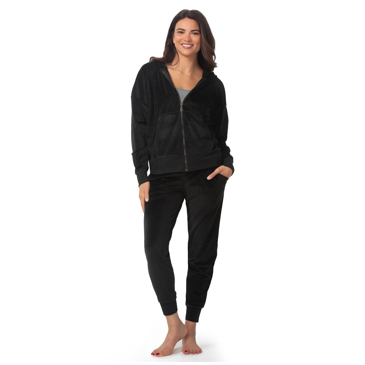 JEZEBEL Women's Velour Lounge Set Black AU XS JEZEBEL Women's Velour Lounge Set Black AU XS
