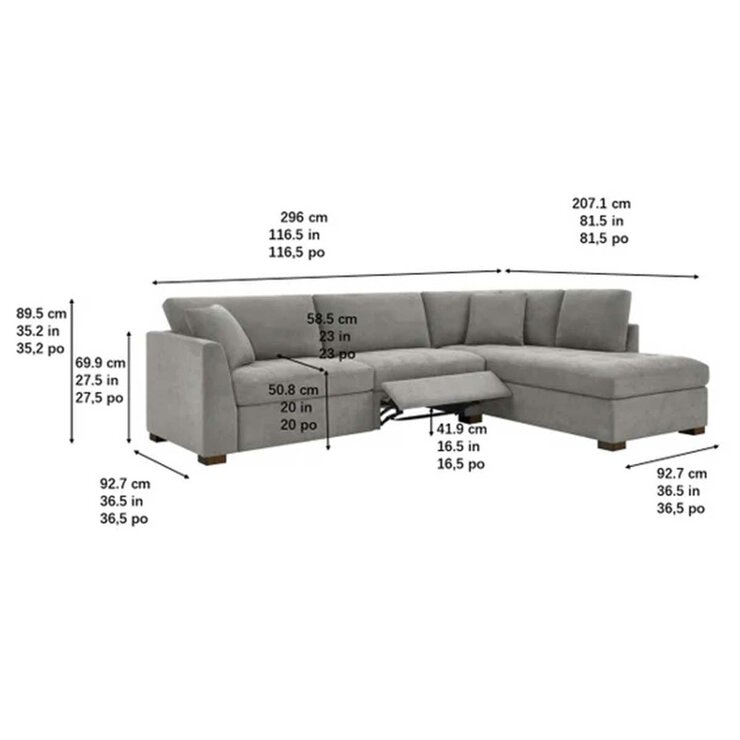 Thomasville Miles Fabric Sectional with Power Footrest