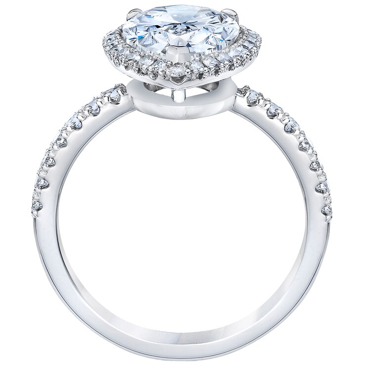 Platinum 3.46ctw Pear and Round Brilliant Cut Diamond Ring Costco