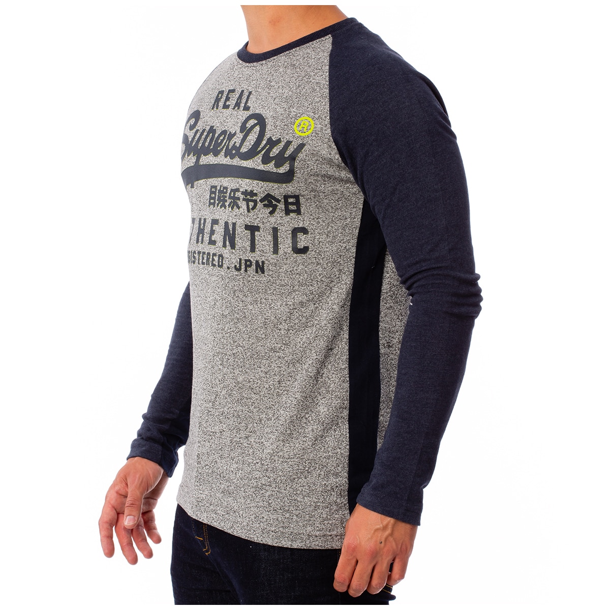 SuperDry LS Tee - Raglen Sleeve - Navy