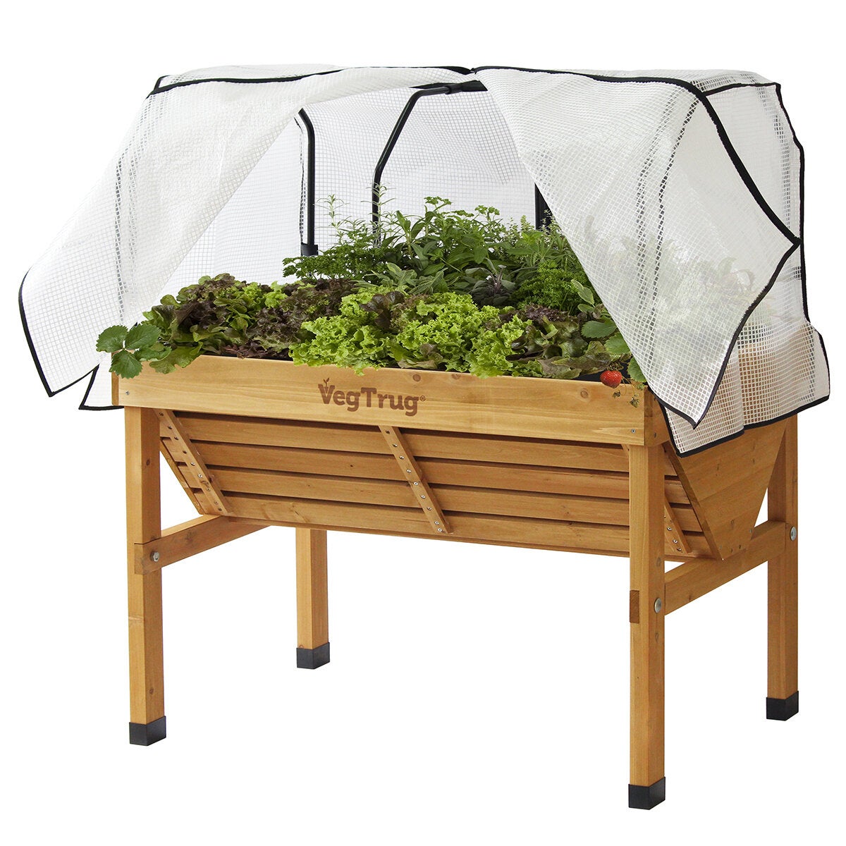 VegTrug 1.2m Classic Home Farm Kit - Natural with Greenhouse Frame & Cover VegTrug 1.2m Classic Home Farm Kit - Natural with Greenhouse Frame & Cover