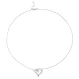 14KT White Gold Heart Necklace Chain