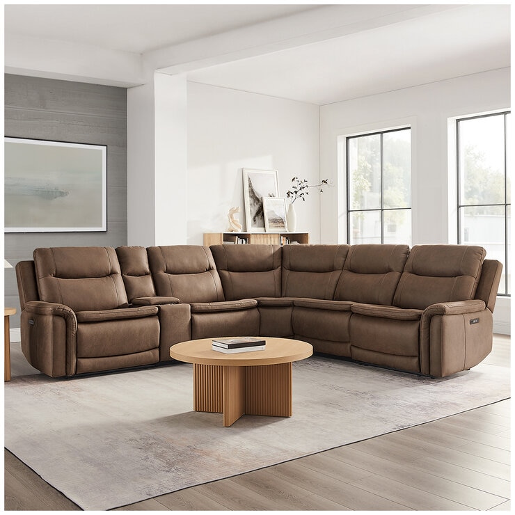 GilmanCreek Fabric Power Reclining Sectional With Power Headrests