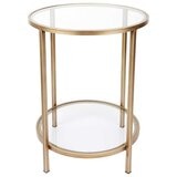 CAFE LIGHTING & LIVING Cocktail Glass Round Side Table Antique Gold