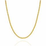 18KT Yellow Gold Diamond Cut Hollow Rope Chain
