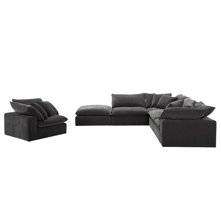 Aiden & Ivy 6 Piece Fabric Modular Sectional