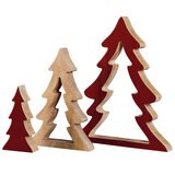 Nesting Wood Trees 45cm Red