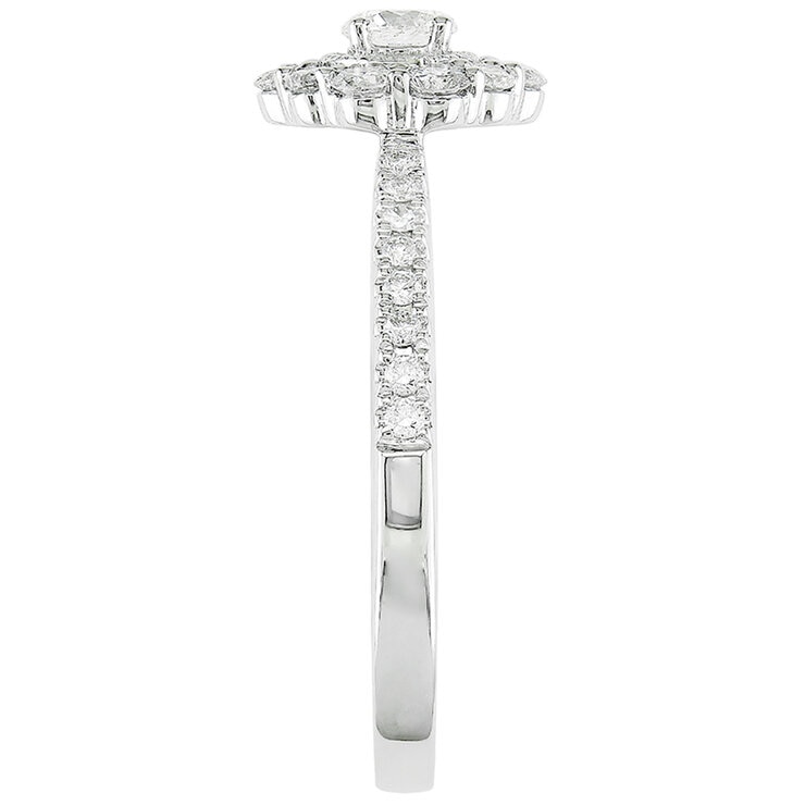 14KT White Gold 0.50ctw Round Diamond Milgrain Ring 14KT White Gold 0.50ctw Round Diamond Milgrain Ring