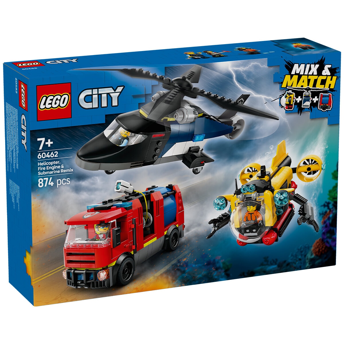 LEGO City Helicopter, Fire Engine And Submarine Remix 60462 LEGO City Helicopter, Fire Engine And Submarine Remix 60462